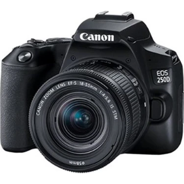 Canon EOS 250D + EF-S 18-55mm f/4-5.6 IS STM Siyah Fotoğraf Makinesi (Canon Eurasia
