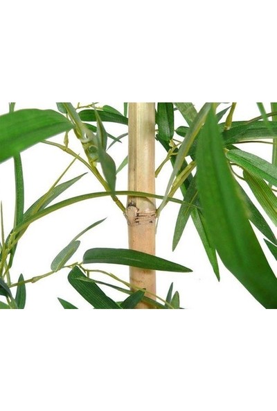 Gardenonya Yapay Yapraklı Dekoratif Bambu Çubuğu 90 cm 5 Adet Yapay Bambu Ağacı