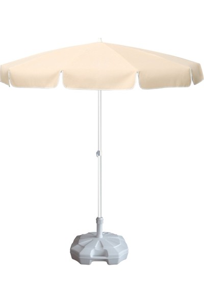Ods Eğilebilir 2 Metre Çapında Plaj Şemsiyesi + 20 Litre Bidonlu + Taşıma Çantası - Krem