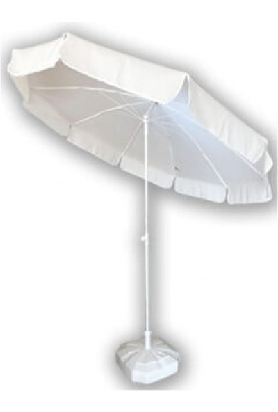 Ods Eğilebilir 2 Metre Çapında Plaj Şemsiyesi + 20 Litre Bidonlu + Taşıma Çantası - Krem