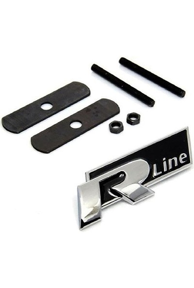 Araba Alışveriş Oto Aksesuar Tuning R Line Siyah Ön Panjur Arma