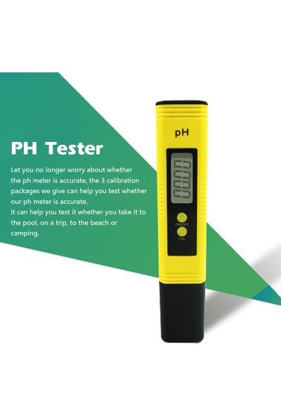 Gahome Dijital Ph Ölçer Su Kalitesi Test Cihazı - Sarı (Yurt Dışından)