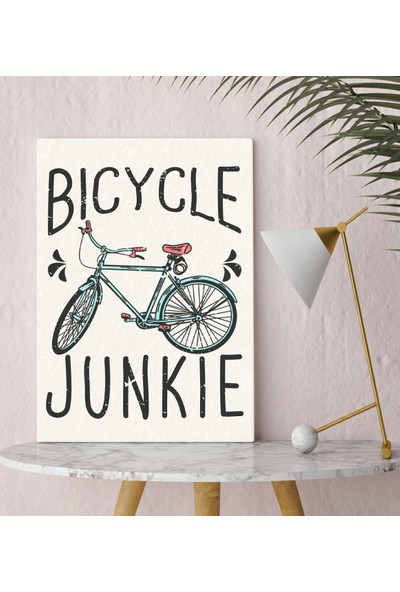 Bitmeyen Kartuş Bk Gift Bicycle Junkie Tasarımlı Kanvas Tablo 30X50CM-1