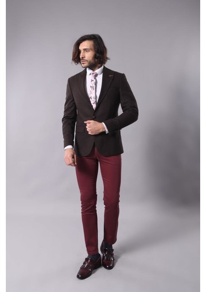 Erkek Sivri Yaka Tek Düğme Slim Fit Ceket fiyatları