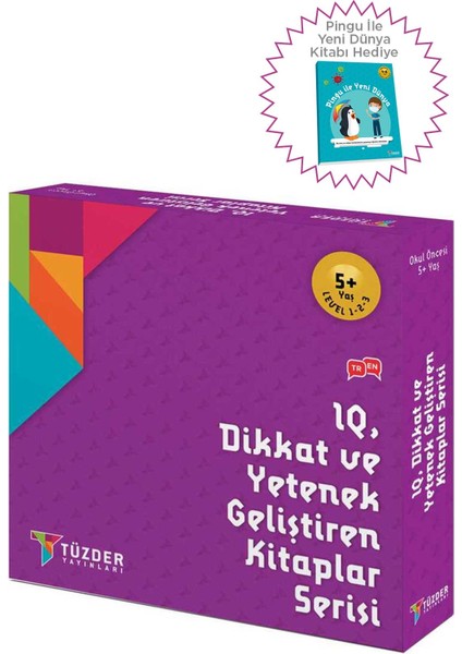 5+ Yaş 9’lu Set + Pingu ile Yeni Dünya Kitabı - IQ Dikkat ve Yetenek Geliştiren Kitaplar Serisi