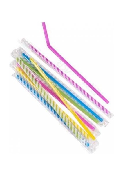 Körüklü Renkli Pipet 100'LÜ