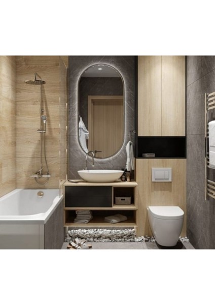 70 x 40 cm Oval Banyo Aynası Ledli Ayna