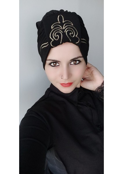 Kadın Şal Desen Bone Siyah