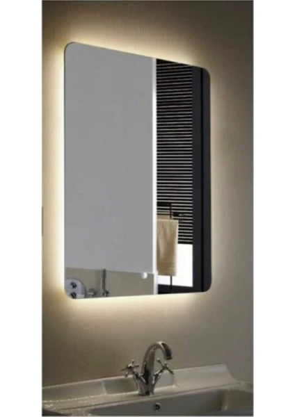 Toprak Dekor 70 x 60 cm Ledli Ayna Banyo Aynası