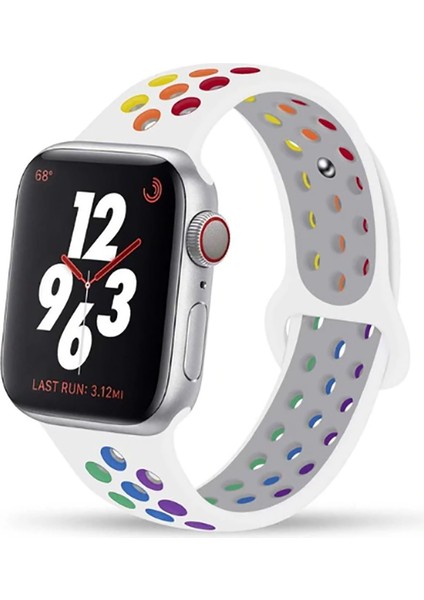 Apple Watch 2 3 4 5 6 Uyumlu Se 42 mm 44 mm Delikli Spor Kordon Kayış