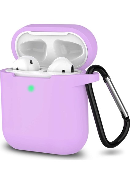 Airpods Silikon Kılıf Yumuşak 360 1 ve 2 Nesil Lila