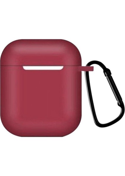 Airpods Silikon Kılıf Yumuşak 360 1 ve 2 Nesil Bordo