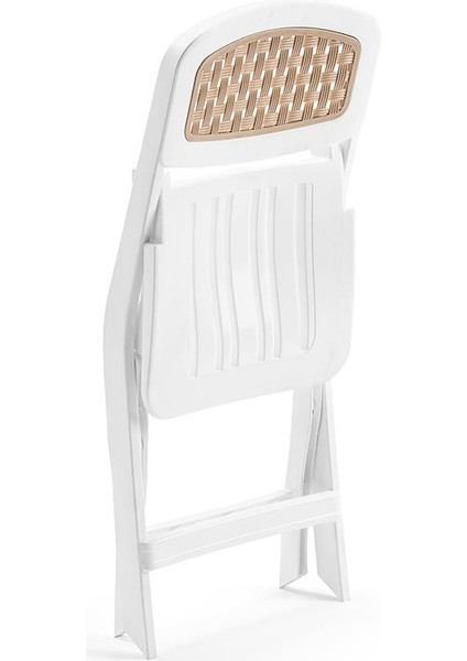 SY-2530 Katlanır Lüks Plastik Sandalye Beyaz