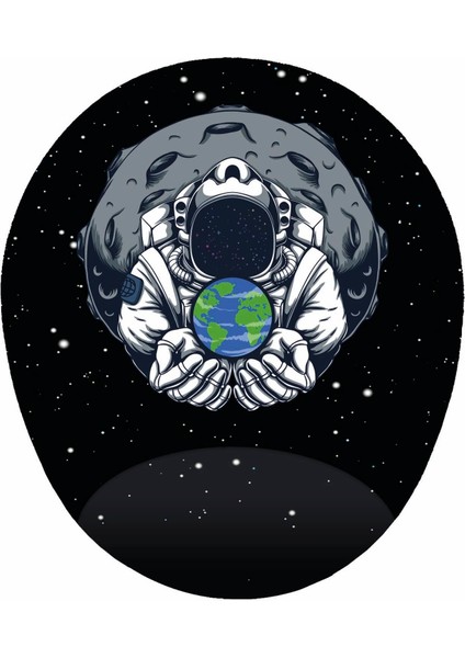 Astronotun Dünyası Bilek Destekli Tasarım Mousepad