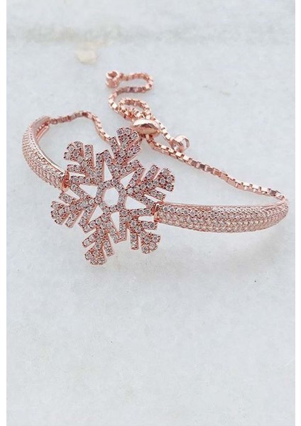 Asansörlü Kar Tanesi Gümüş Bileklik