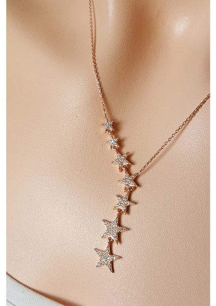 Sallantı Yıldızlar Gümüş Kolye