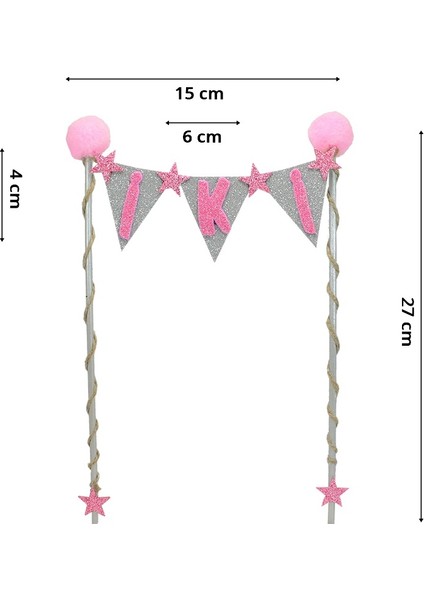 Pasta Süsü 27cm x 15cm, İKİ - Pembe fiyatları