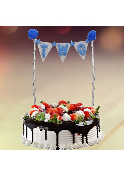 Pasta Süsü 27cm x 15cm, TWO - Mavi fırsatları