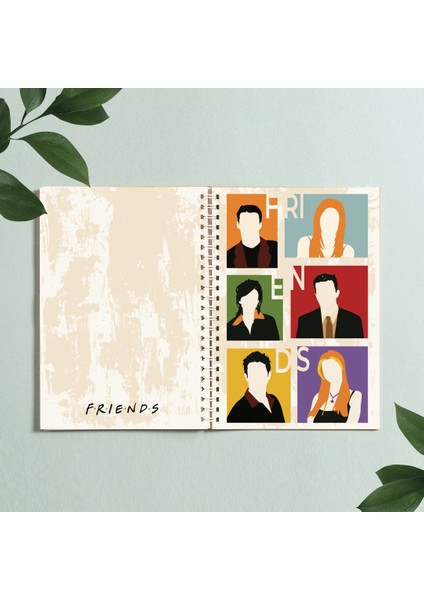 A5 Friends Central Park Dizi Tasarım Spiralli Çizgisiz Defter