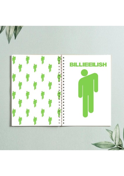 A5 Billie Eilish Tasarım Spiralli Çizgisiz Defter