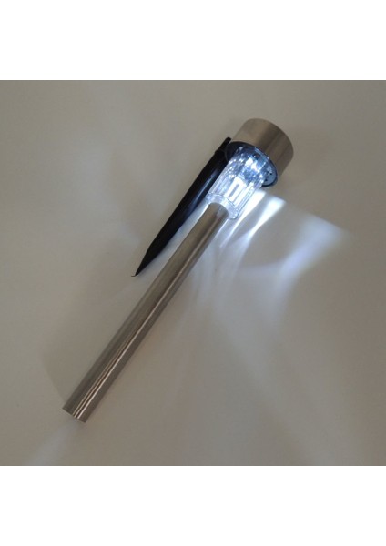 Krom Güneş Enerjili Solar LED Bahçe Aydınlatma Lambası Saplamalı 3 Adet modelleri