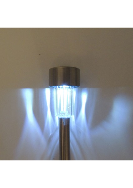 Krom Güneş Enerjili Solar LED Bahçe Aydınlatma Lambası Saplamalı 3 Adet indirimleri