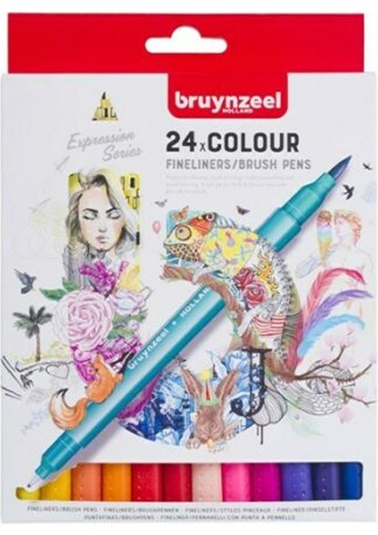 60325024 Fineliner Brush Çift Taraflı Kalem Seti 24'lü