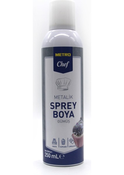 Metro Chef Metalik Sprey Boya Gümüş 250 ml