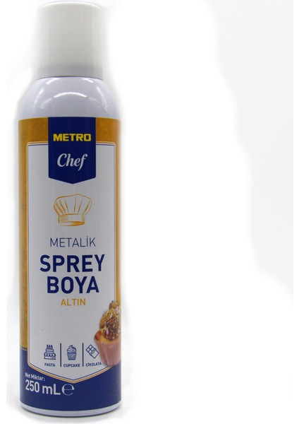 Metro Chef Metalik Sprey Boya Altın 250 ml