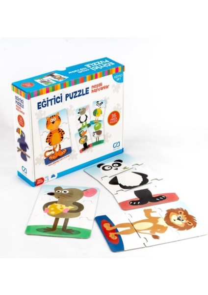 Neşeli Hayvanlar Eğitici Puzzle