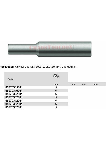 803 Buluculu Bits 10,5 x 6,5mm 05070362001