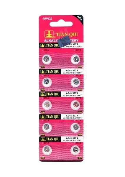 Tıanqıu Ag4 LR626/377 Alkalin 10'lu Düğme Pil