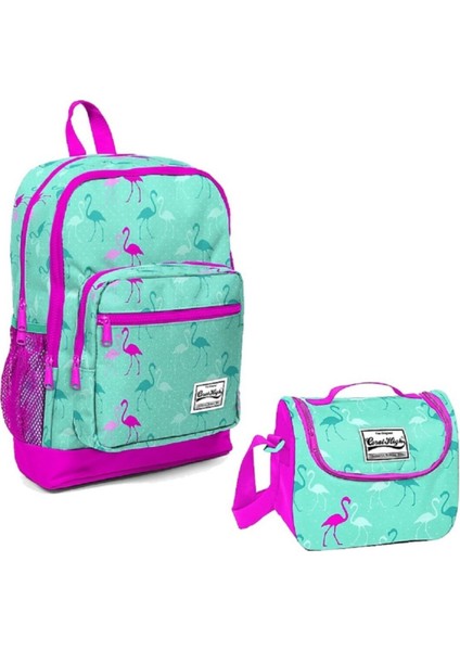 Adalinhome Kids Pembe Kalp Desenli 2'li Çanta Seti