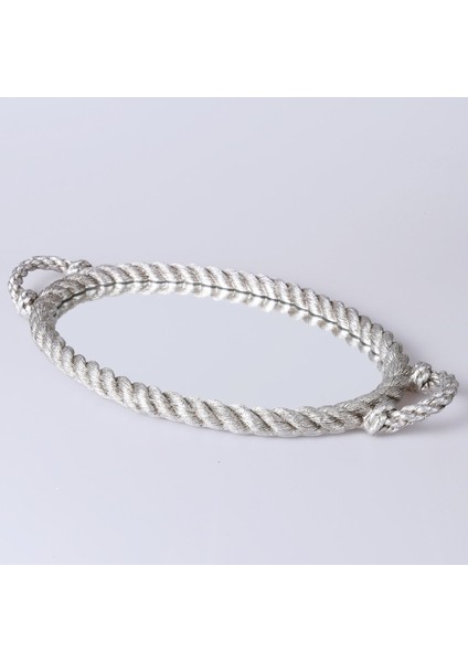 Rope Aynalı Tepsi Gümüş