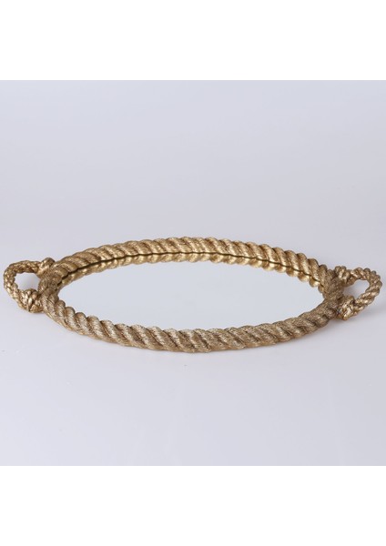 Rope Aynalı Tepsi Altın