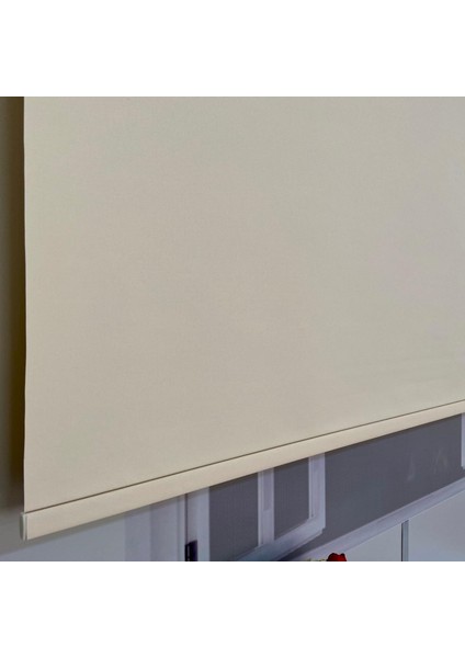 VP2504 Mat Kalın Kumaş Stor Perde Koyu Krem 140 x 200 cm.