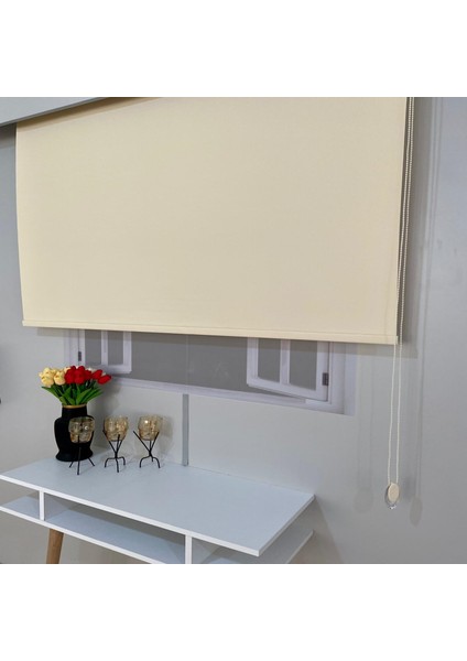 VP2504 Mat Kalın Kumaş Stor Perde Koyu Krem 170 x 200 cm.