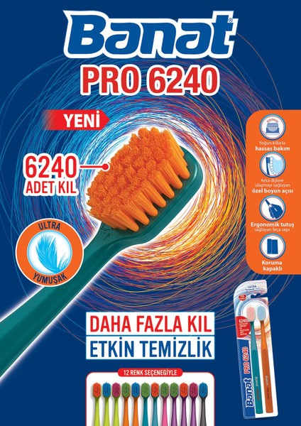 Pro 6240 Adet Kıl Içeren 1+1 Ultra Yumuşak Diş Fırçası