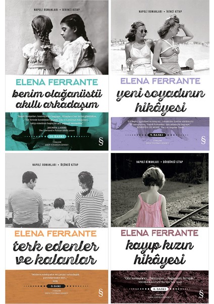 Benim Olağanüstü Akıllı Arkadaşım - Yeni Soyadının Hikayesi - Terk Edenler ve Kalanlar - Kayıp Kızın Hikayesi - 4 Kitap - Elena Ferrante