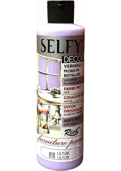 Selfy Decor Vernikli Boya 240 cc Lilyum 818