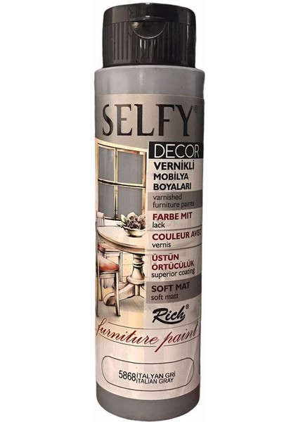 Selfy Decor Vernikli Boya 500 cc Italyan Gri 5868