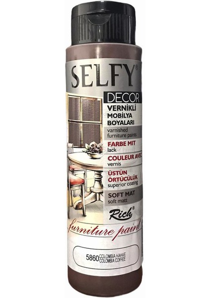 Selfy Decor Vernikli Boya 500 cc Colombia Kahve 5860