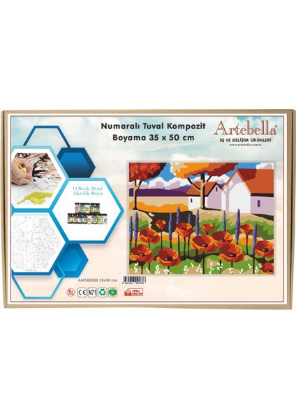 Numaralı Tuval Kompozit Boyama ANTB0008 "manzara" 35 x 50 cm