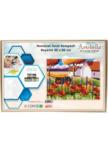 Numaralı Tuval Kompozit Boyama ANTB0008 "manzara" 35 x 50 cm fırsatları