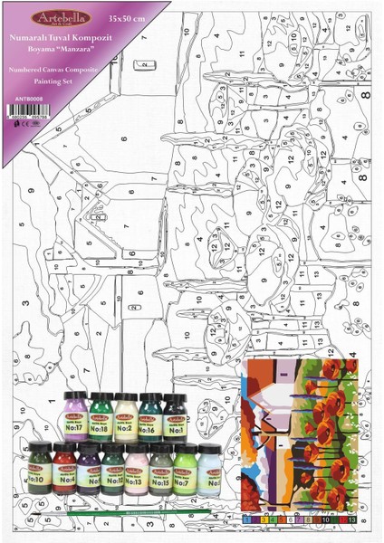 Numaralı Tuval Kompozit Boyama ANTB0008 "manzara" 35 x 50 cm indirimleri