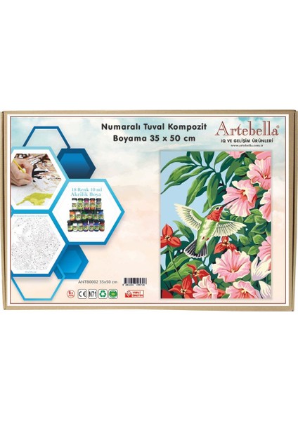 Numaralı Tuval Kompozit Boyama ANTB0002 "bahçe" 35 x 50 cm