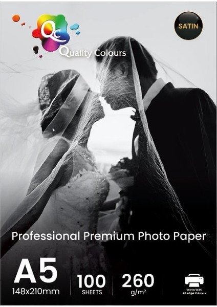 A5 Fotoğraf Kağıdı 260GR Satin Qc 100 Yaprak