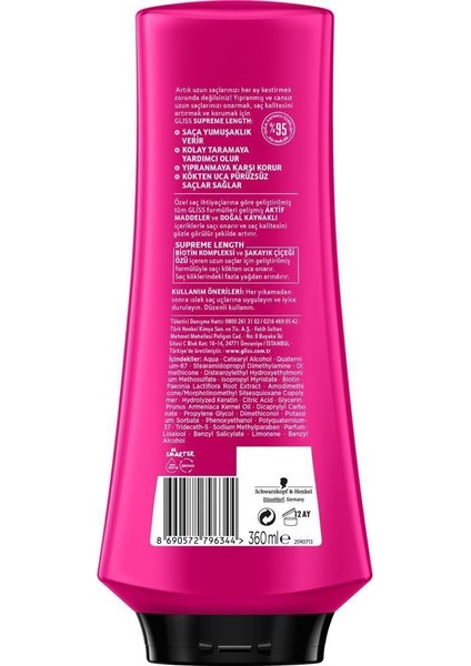 Glıss Supreme Length Şampuan 500 Ml + Saç Kremi 360 Ml + Taft Power Express Saç Spreyi 250 Ml
