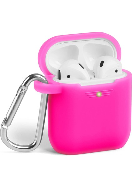 Airpods Silikon Kılıf Yumuşak 360 1 ve 2 Nesil Fuşya