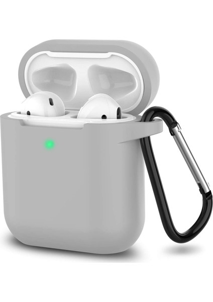 Airpods Silikon Kılıf Yumuşak 360 1 ve 2 Nesil Gri